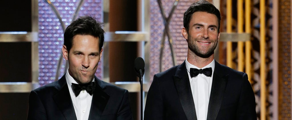 Paul Rudd and Adam Levine at the Golden Globes 2015