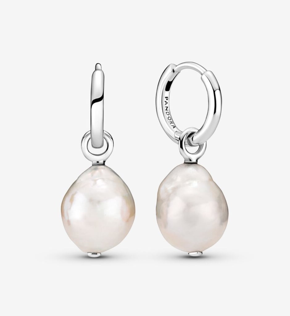 Pandora Freshwater Cultured Baroque Pearl Hoop Earrings