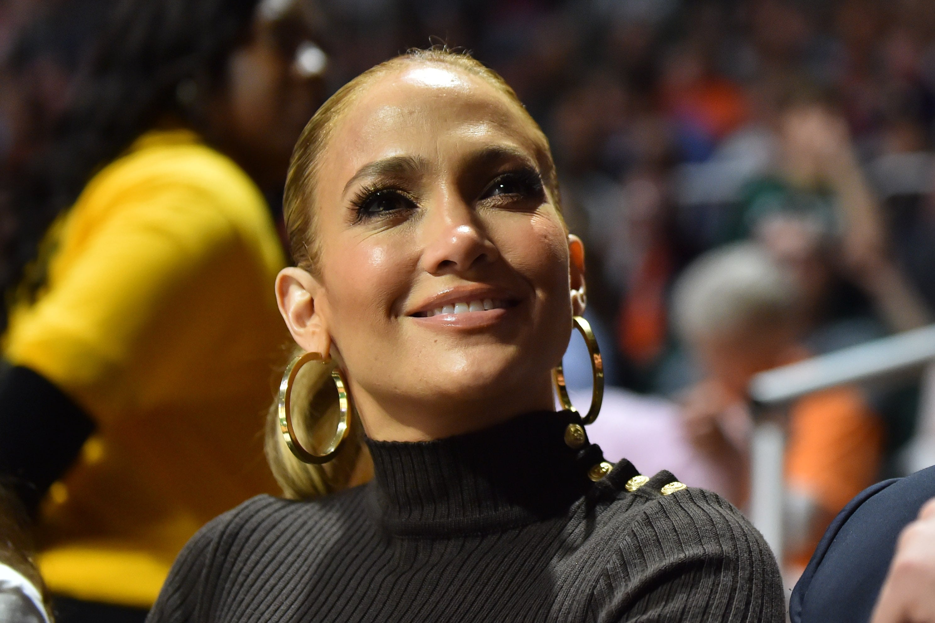 Jennifer Lopez Wearing Black Turtleneck Sweater POPSUGAR Fashion