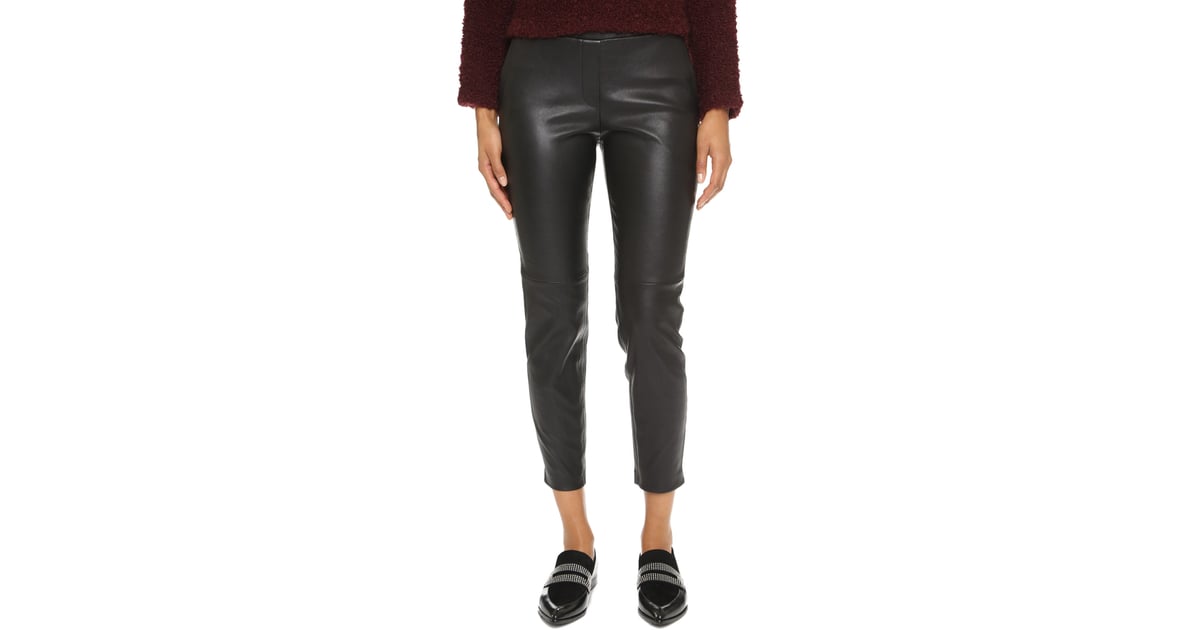 Theory Thaniel L Leather Leggings ($995) | Kendall Jenner Wearing ...