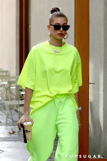 Hailey Baldwin's Neon Green Outfit November 2018 | POPSUGAR Fashion