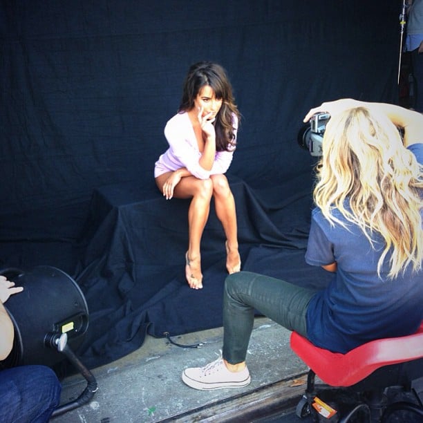 She posted this behind-the-scenes photo from her Brunette Ambition book cover photo shoot in May 2013.
Source: Instagram user msleamichele
