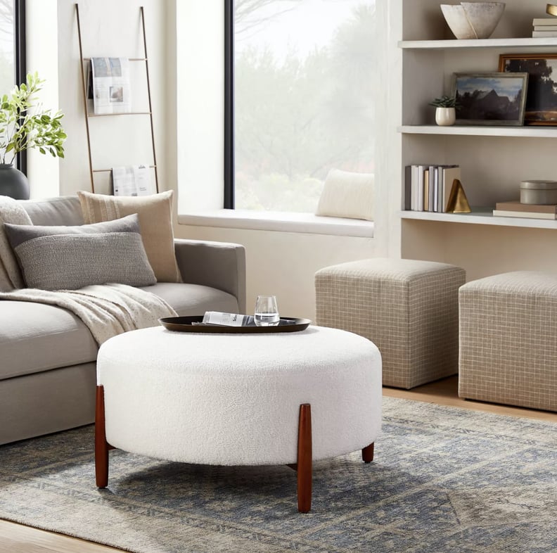 Something Sherpa: Threshold Designed With Studio McGee Elroy Sherpa Round Cocktail Ottoman