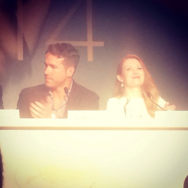 We caught a snap of Ryan Reynolds and Mireille Enos at the press conference for The Captive, where Ryan joked about the worst advice he ever got from a director: to avoid blinking!