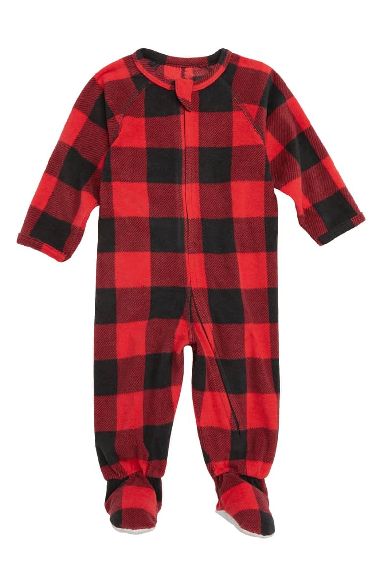 Nordstrom Plaid One-Piece Pajamas (Baby)