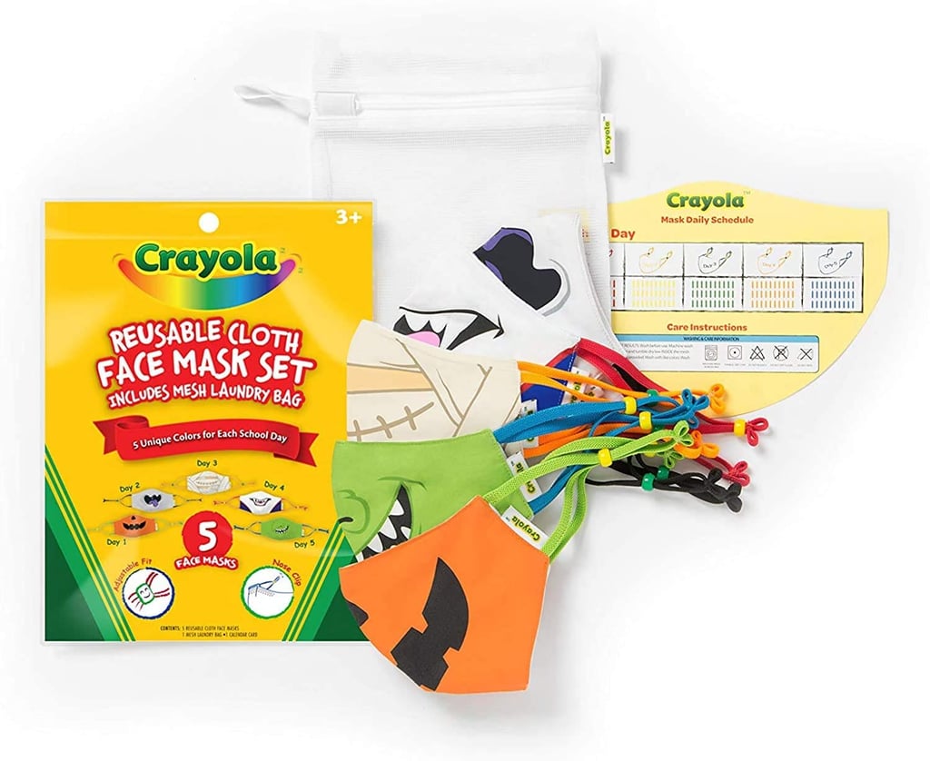 Crayola Halloween Reusable Cloth Kids Face Mask Set Details