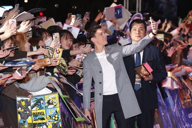 When he posed with a loving legion of fans . . .