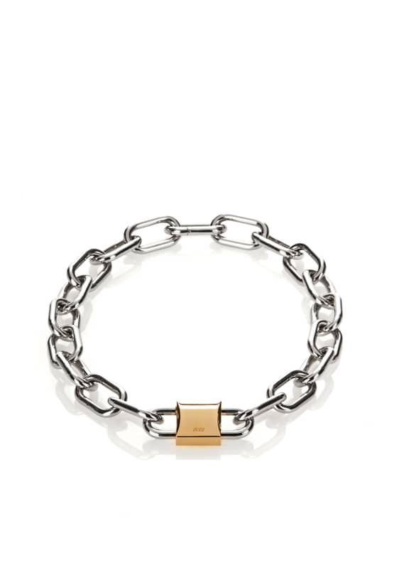 Alexander Wang Broken Link Double Lock Bracelet - Silver-Tone Metal Link,  Bracelets - ALX129505