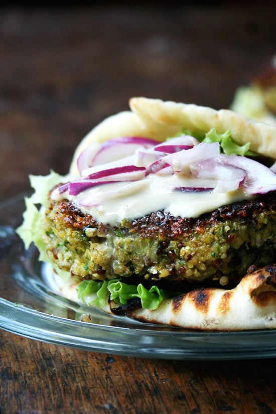 Falafel-Inspired Quinoa Burgers