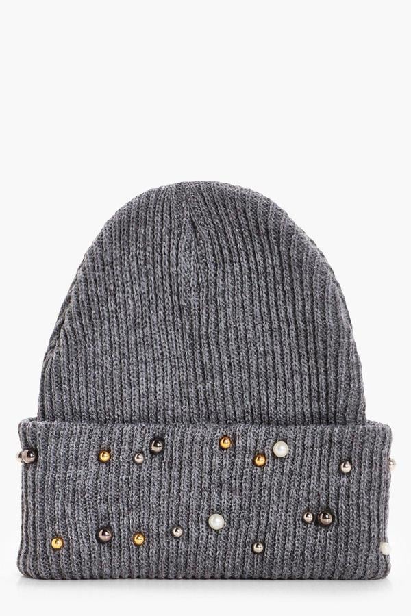 Download Boohoo Tina Embellished Pearl Turn Up Beanie | Best ...