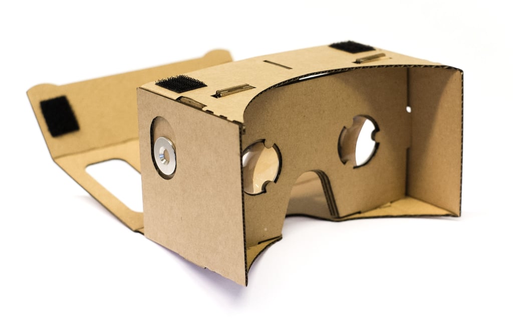 Google Cardboard
Google's self-driving car may be many years away, but Cardboard — a fold-it-yourself virtual-reality viewer — can take you anywhere you want to go. Just slip your Android smartphone or iPhone inside, download the free Google Cardboard app, tap the device's magnetic button, and "fly" around Google Earth, take a walking tour of Versailles, or examine cultural artifacts close up. Check your app store for more you-are-there games, tours, and activities.