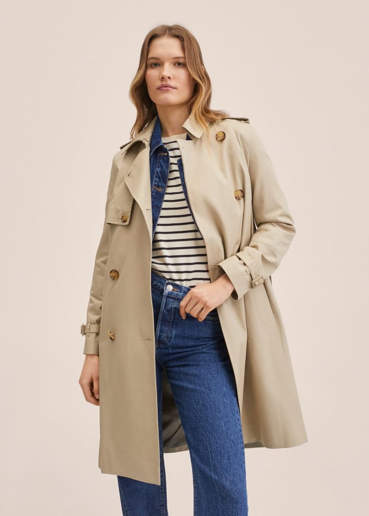 Mango Cotton Classic Trench Coat DarkAcademia Outfits, Aesthetic