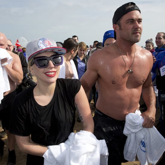 Lady Gaga and Taylor Kinney at Polar Plunge 2016