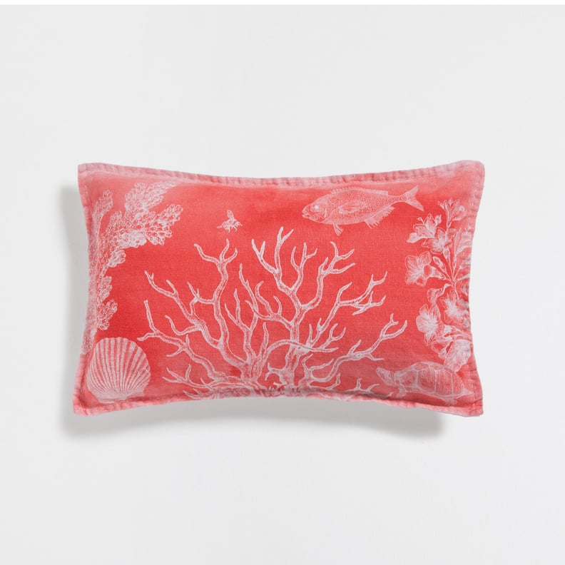 Zara Home Fish Coral Linen Cushion Cover