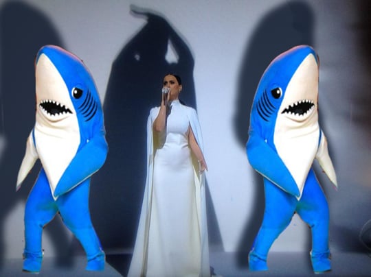 Everyone clearly missed the left shark and the right shark during Katy's performance.