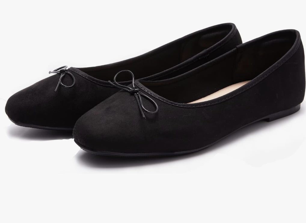 Afeetsing Comfortable Black Flats
