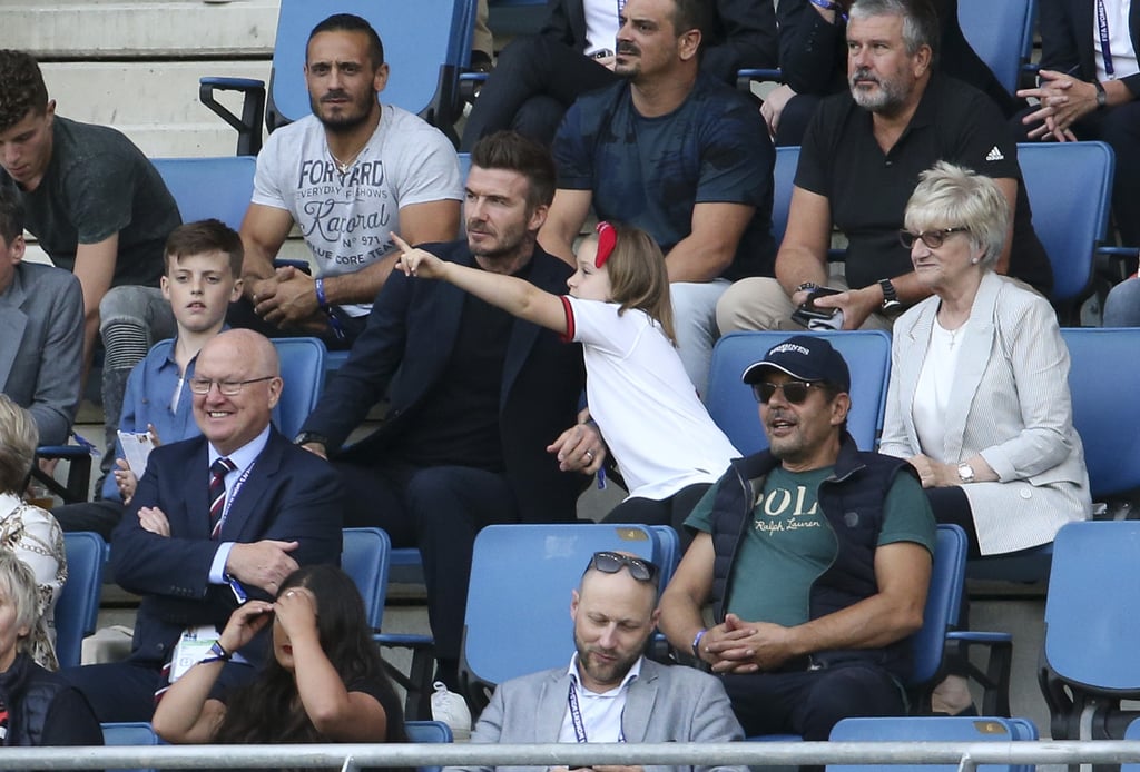 David Beckham and Harper at World Cup Pictures June 2019