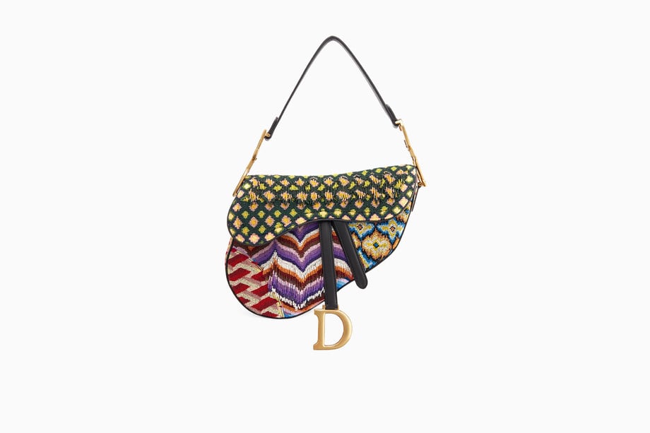Dior Mini Saddle Bag in Embroidered Canvas