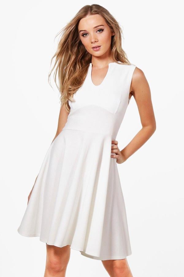 Boohoo Millie Fitted Skater Sleeveless Midi Dress