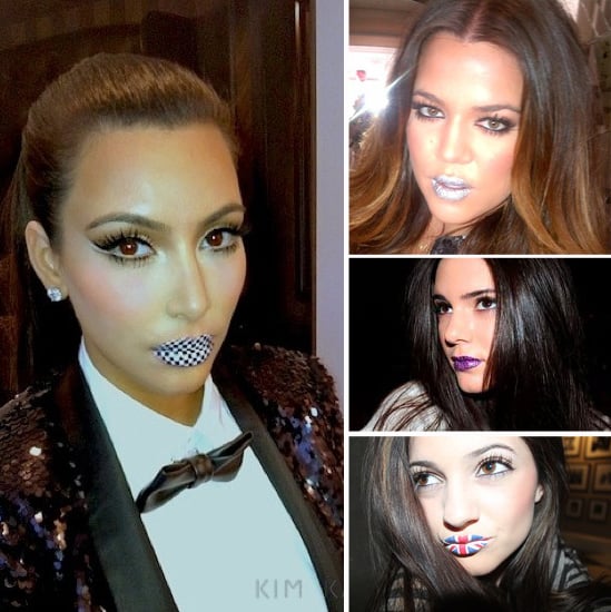 Kim Kardashian And Her Sisters Wearing Violent Lips Temporary Tattoos Popsugar Beauty Australia