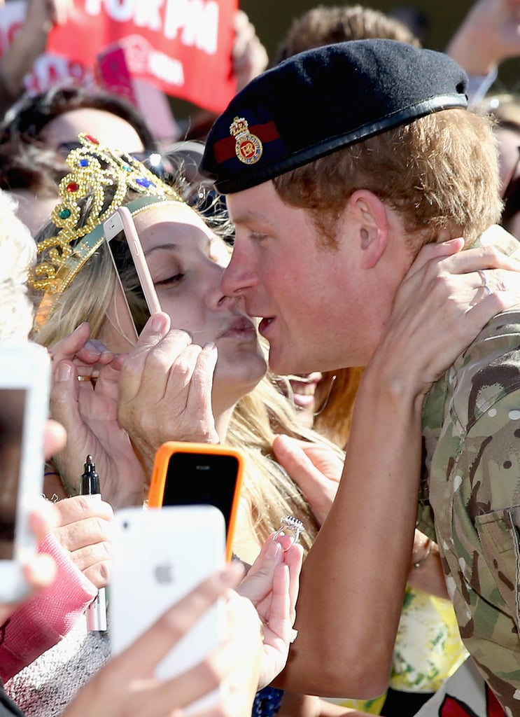 Prince Harry Gets a Kiss on the Lips From Australian Fan