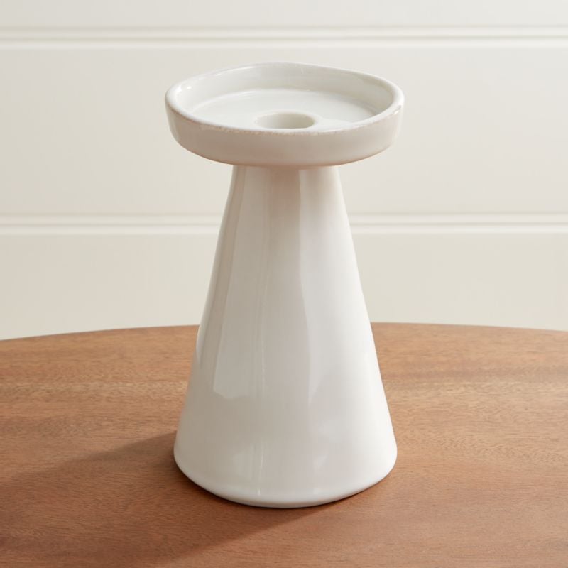 Celeste: Marin White Large Taper/Pillar Candle Holder