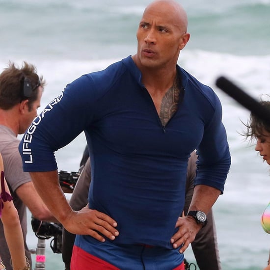 Dwayne Johnson Baywatch Movie Set Pictures