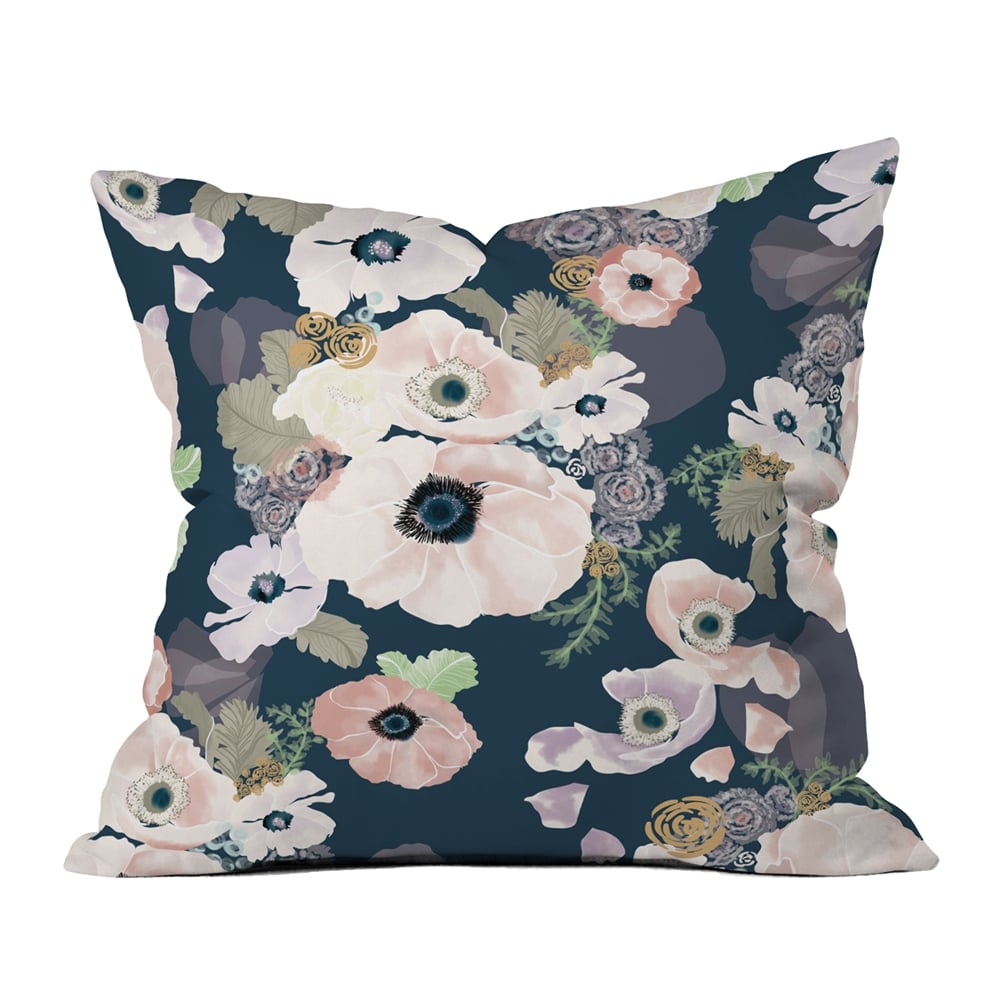 Dark Floral Throw Pillow ($45-$55)