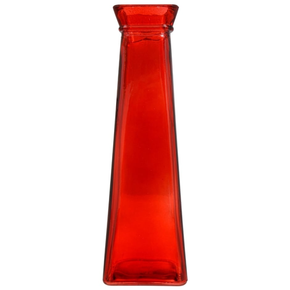 Red Tapered Column Glass Vases