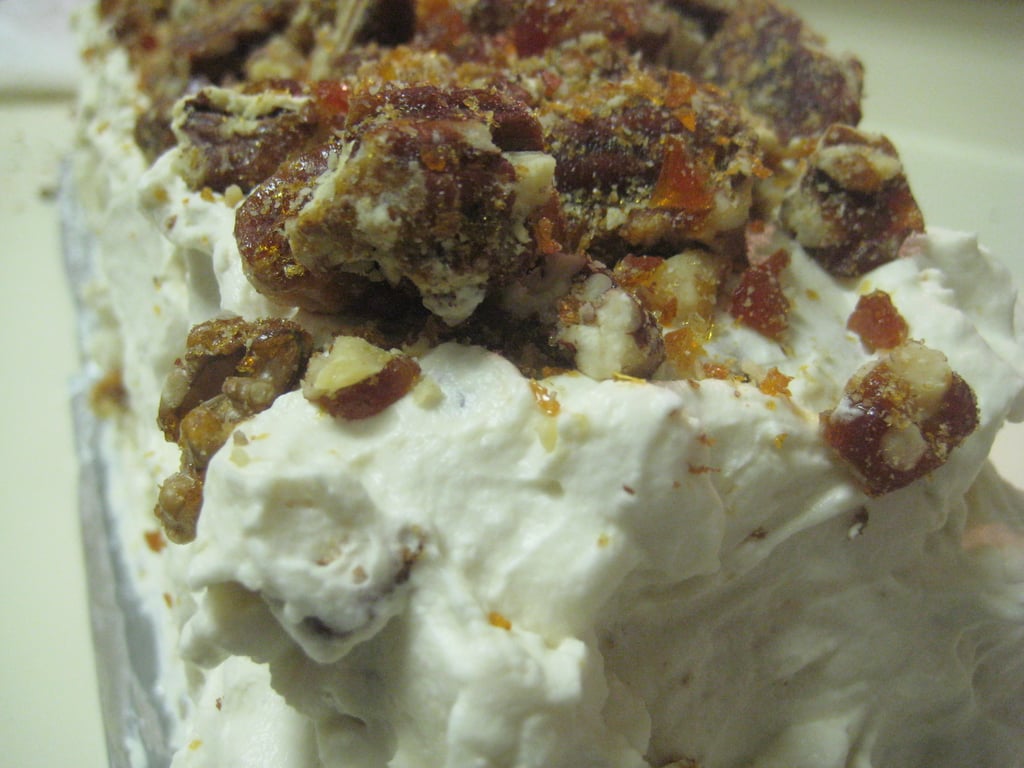 Pumpkin Cake with Pecan Brittle and Whipped Cream Cheese Frosting