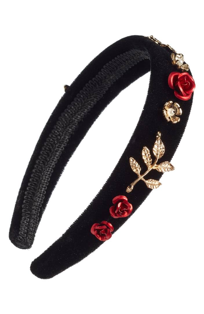 Berry Rose Embellishment Velvet Headband