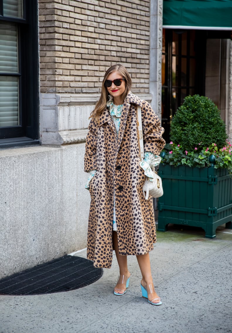 Style Your Leopard-Print Coat With: A Printed Dress and Heels