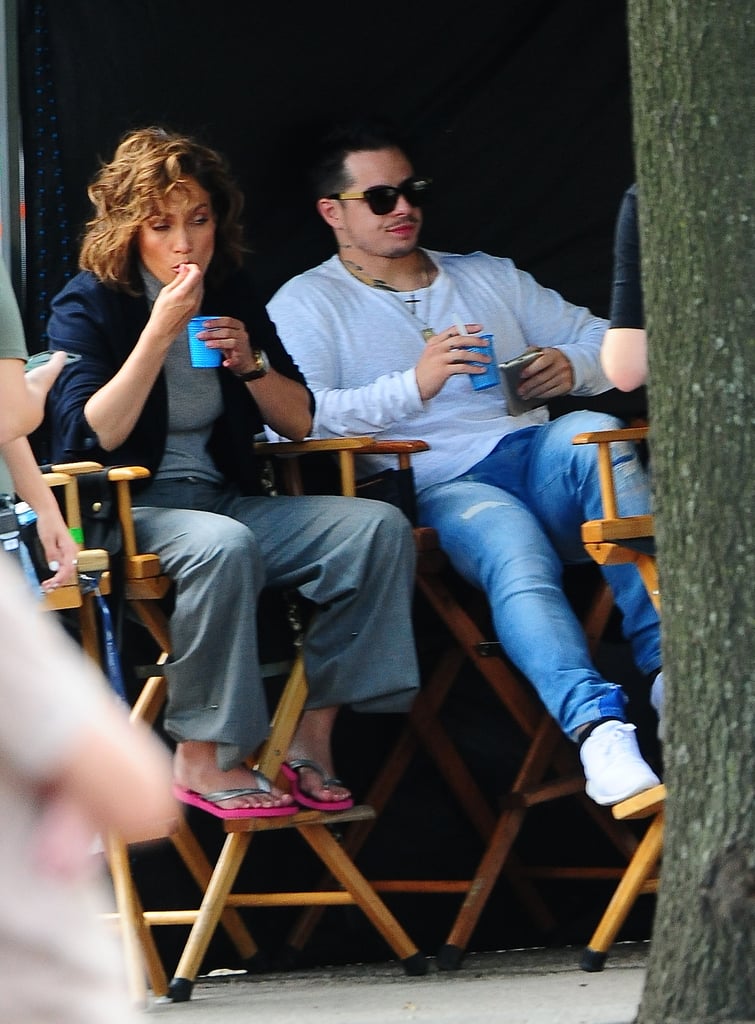 Jennifer Lopez and Casper Smart on the Shades of Blue Set