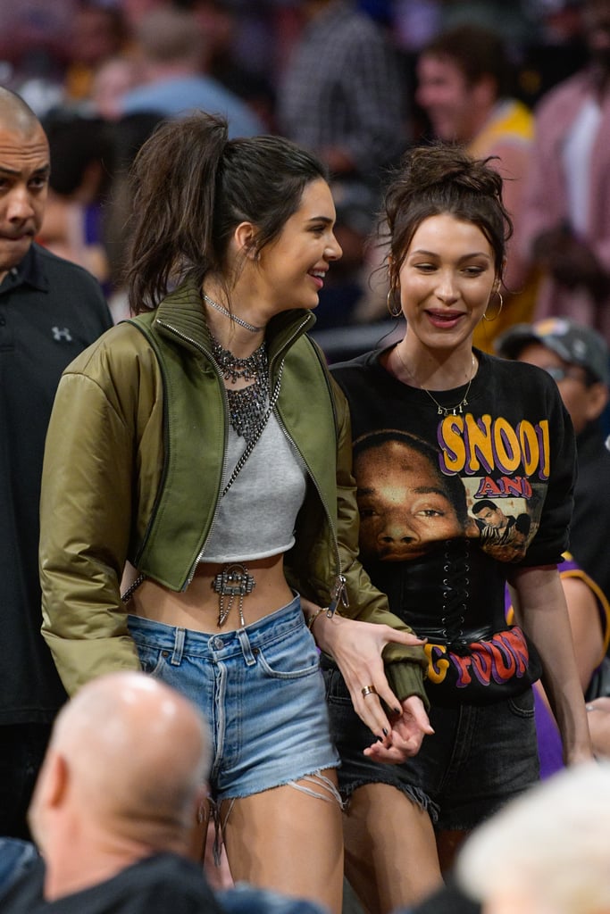 Kendall Jenner And Bella Hadid At Lakers Game November 2016