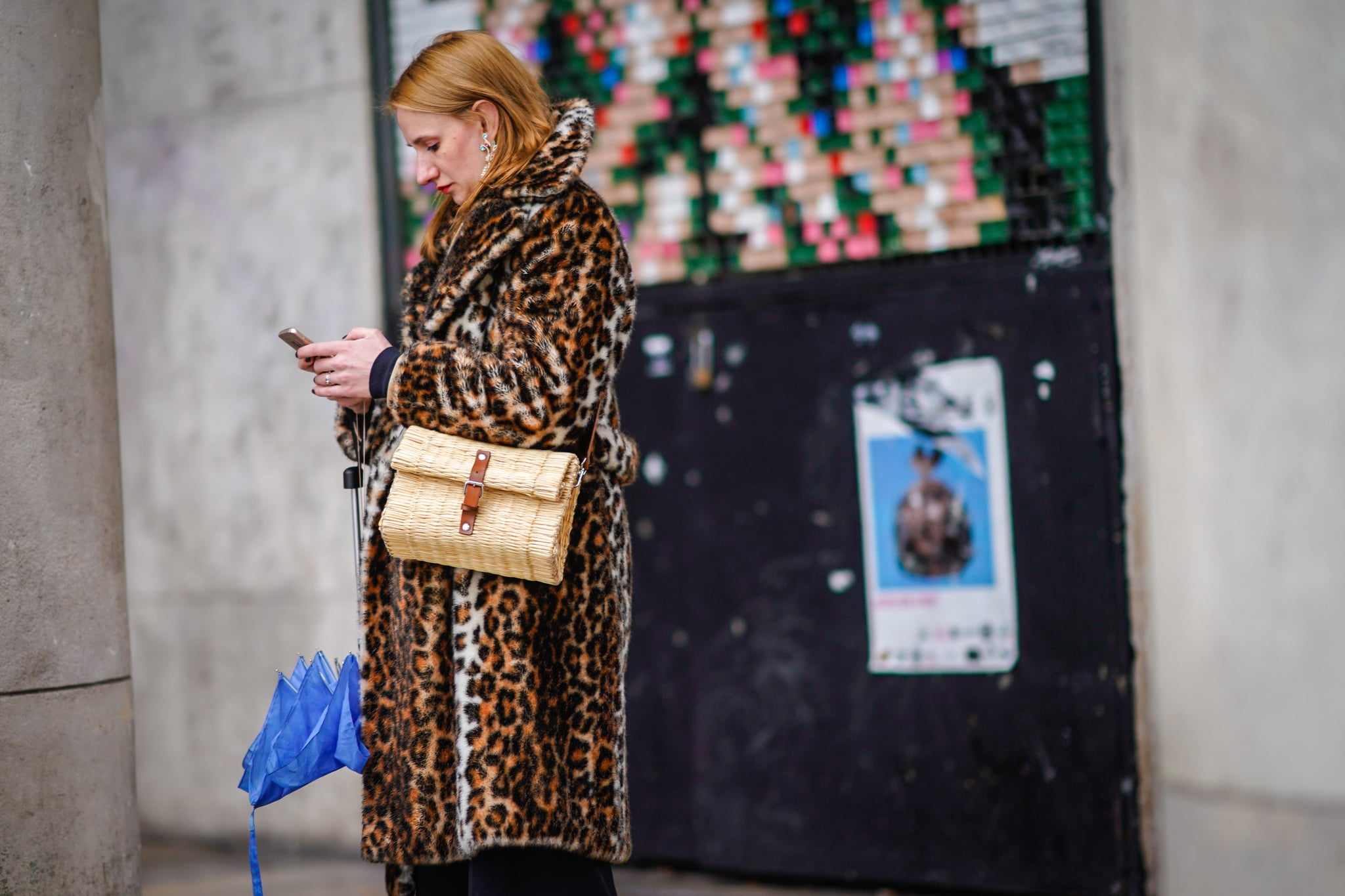 Leopard straw hotsell bag
