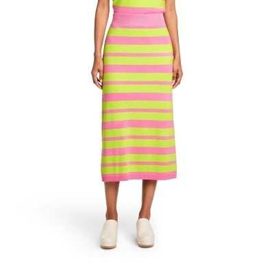 Striped Midi Sweater Skirt