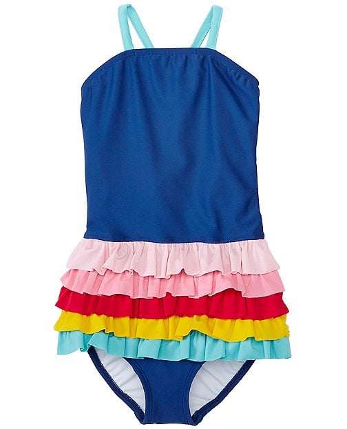Girls Rainbow Ruffle One-Piece