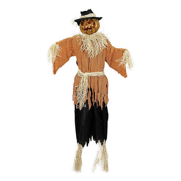Northlight 6' Jack-O'-Lantern Scarecrow Halloween Decoration in Orange