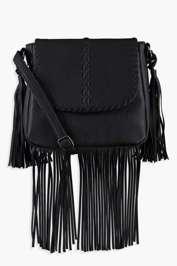 Boohoo Lisa Whip Stitch & Fringe Crossbody Bag | Best Fringed Bags 2018 ...