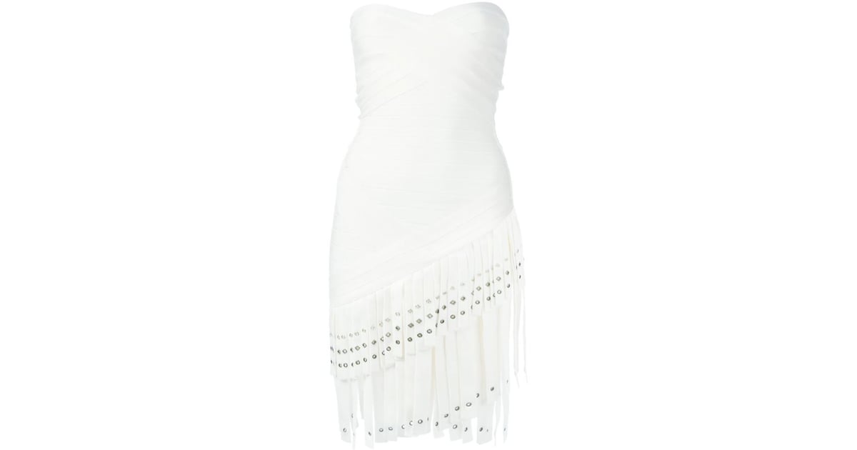 Herve Leger Strapless Fringed Dress ($2,437) | Kate Beckinsale Wearing ...