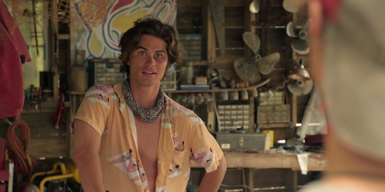 John B Wearing His Beach-Print Shirt on Outer Banks