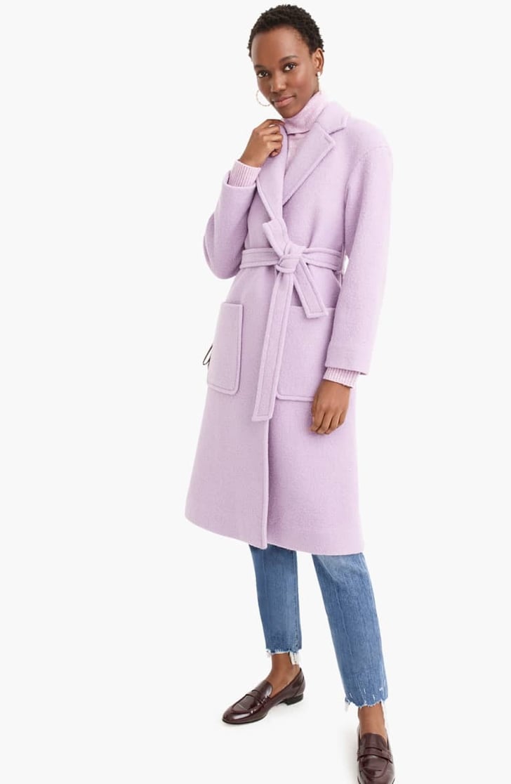 Long wrap coat in italian boiled wool clearance
