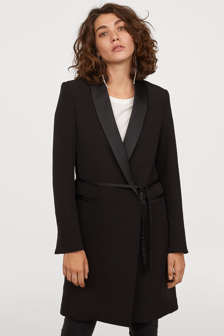 H&M Tuxedo-collared Coat | Holiday Party Clothes From H&M | POPSUGAR ...