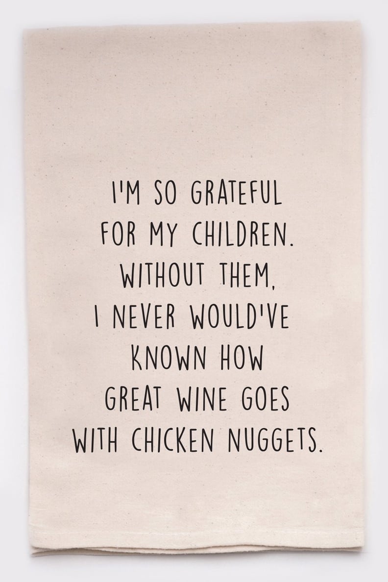 Wine and Chicken Nuggets Tea Towel