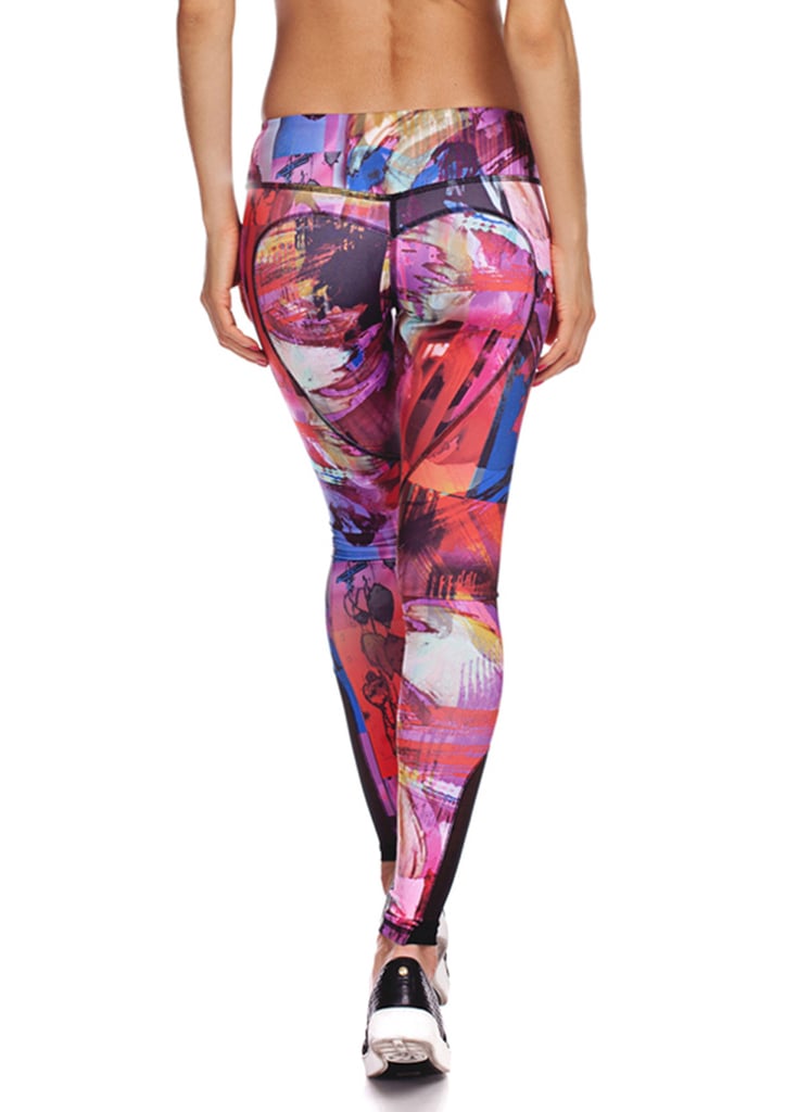 Nina B Roze Printed Heart Butt Yoga Leggings