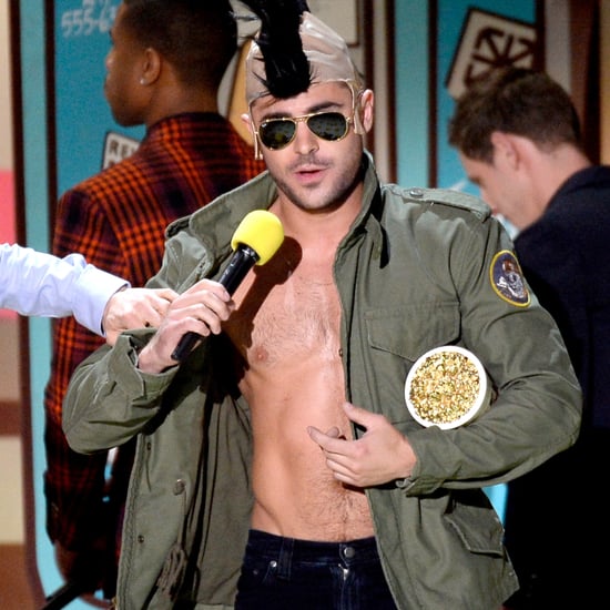 Zac Efron Shirtless at the MTV Movie Awards 2015