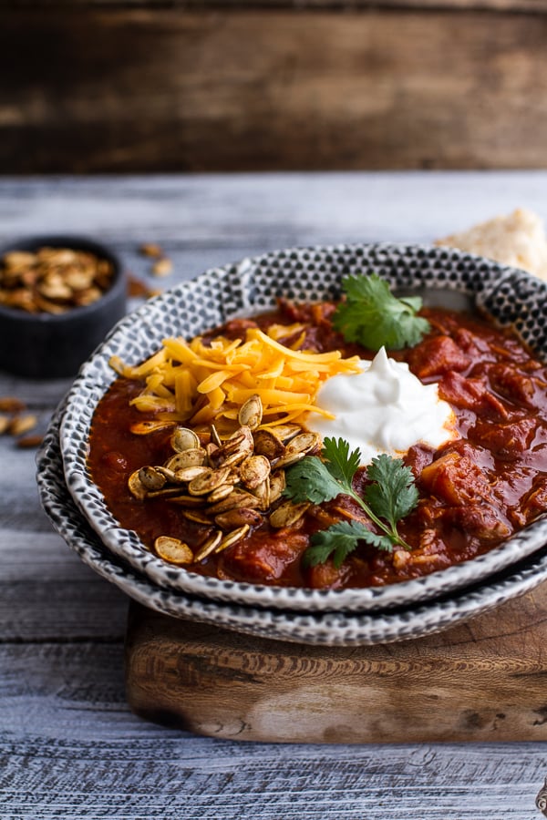 Crockpot Chipotle Pulled Pork Pumpkin Chili