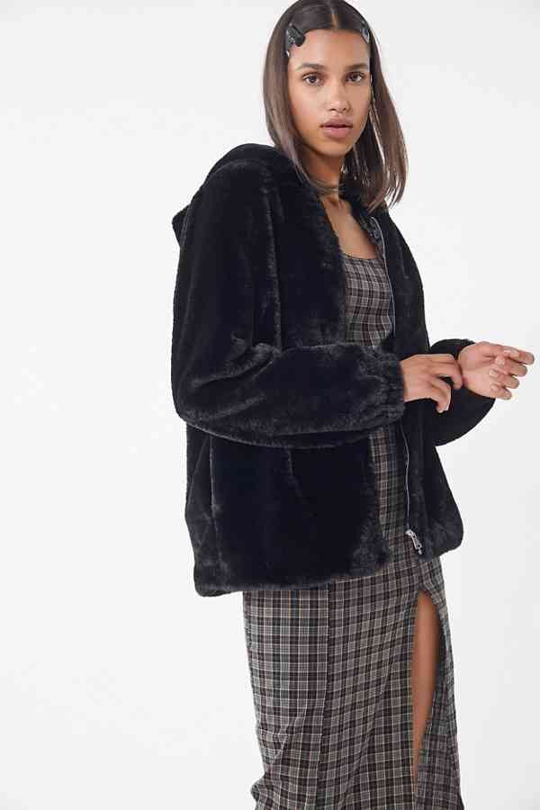 Uo faux fur hoodie new arrivals