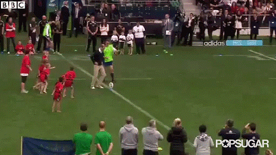 And played rugby with children.