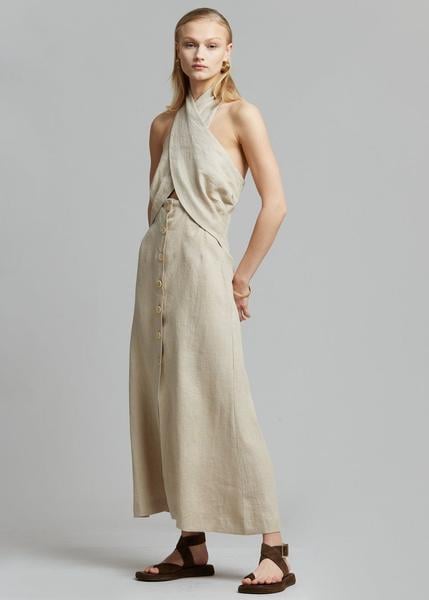 Nanushka Soffio Linen Halter Dress